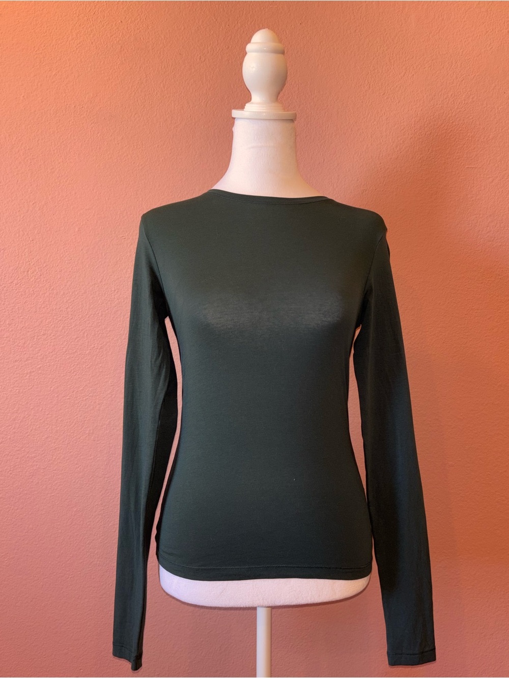 Weekday Pine Green Fitted Long Sleeve Crewneck size Small